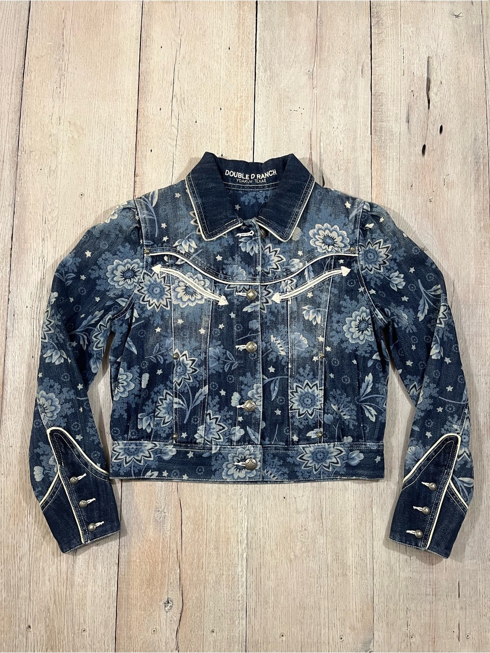 Double D Ranch Jesse’s Bandana #C3343 Denim Jacket Size XS Floral Print